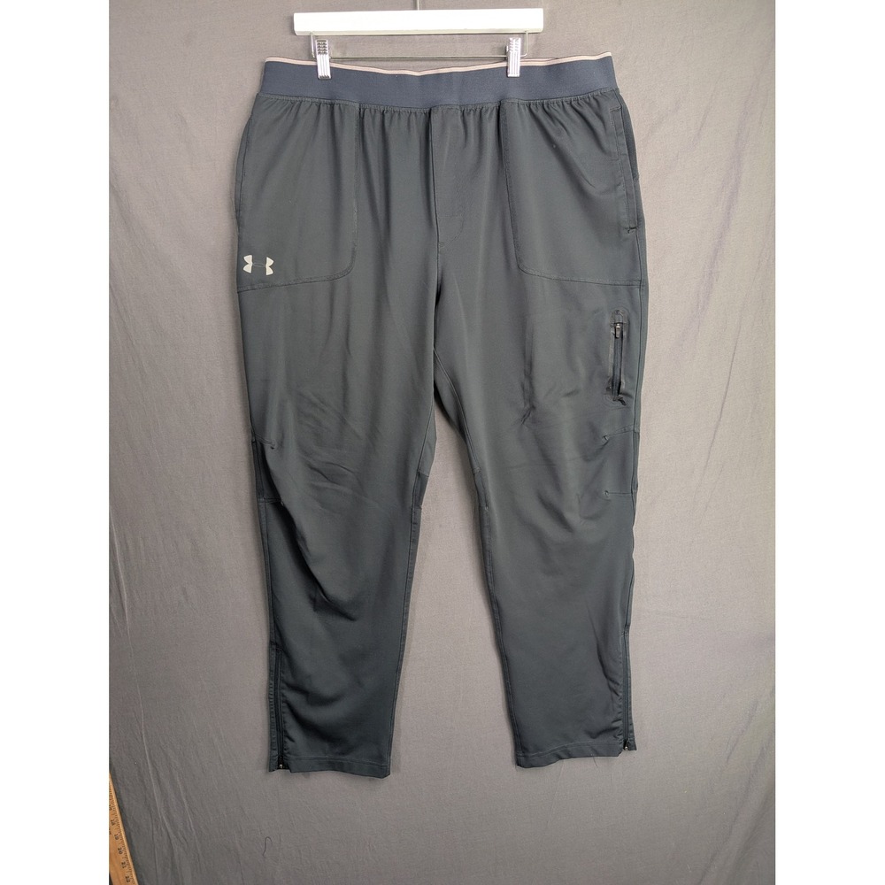 Under Armour Mens Loose Fit Tapered Leg Track Pants 2XL Gray 8423